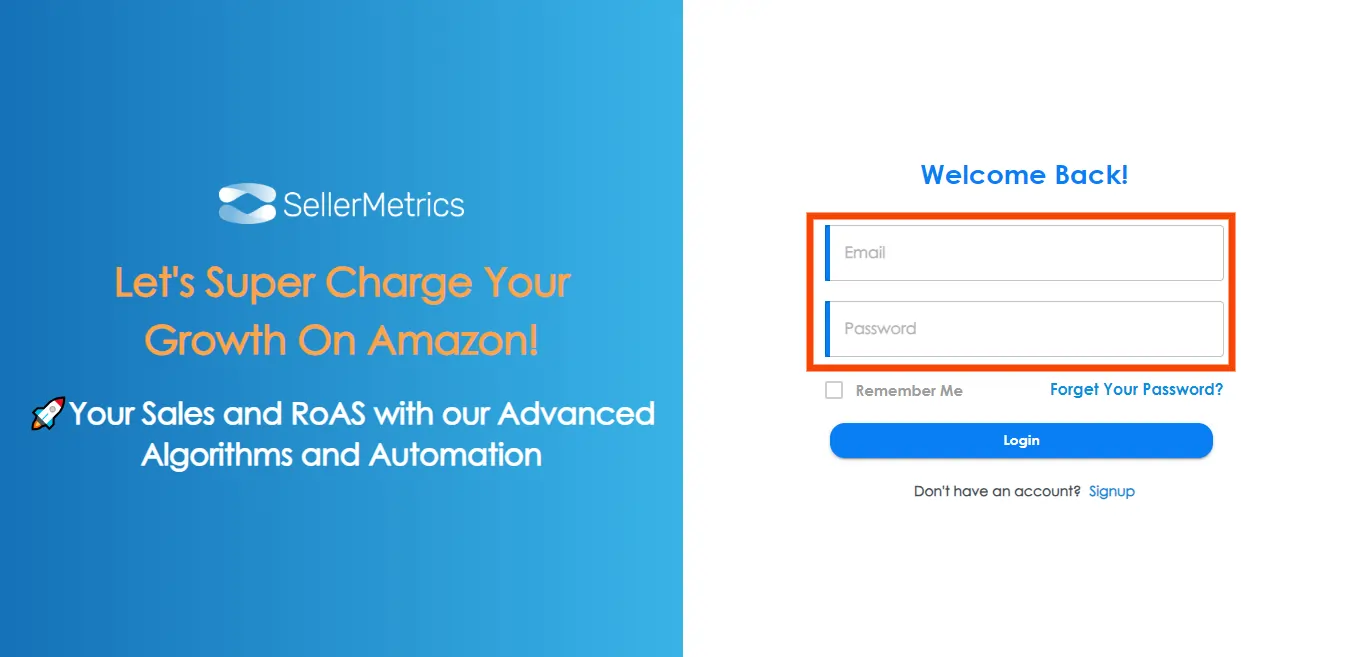 Connect SellerMetrics with Amazon account