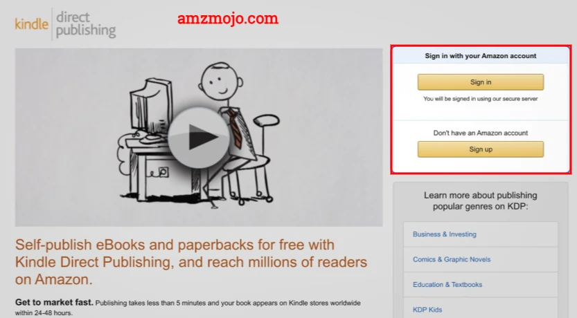 Creating Amazon Kindle Direct Publishing Account