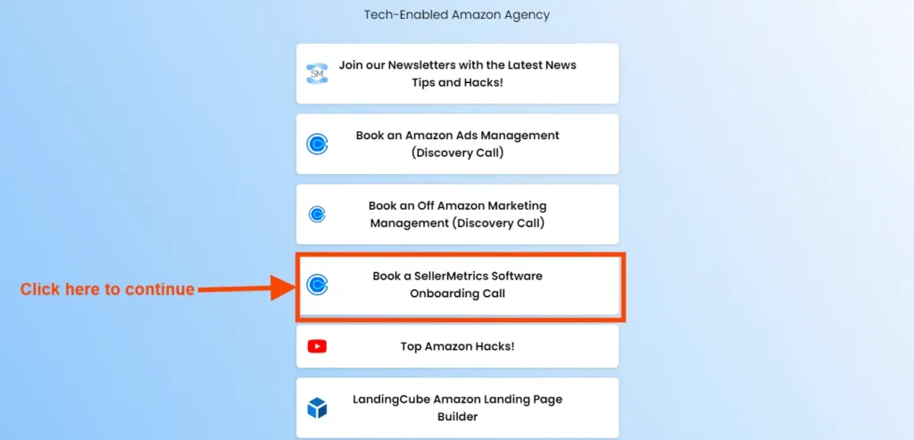 SellerMetrics Amazon PPC Software Onboarding Call