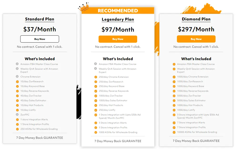 ZonBase pricing plans