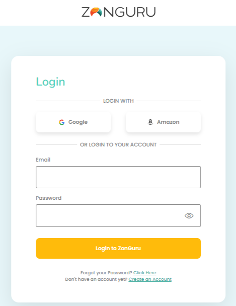 ZonGuru Chrome Extension- Log In