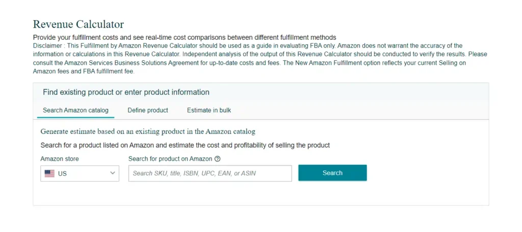 FBA Revenue Calculator