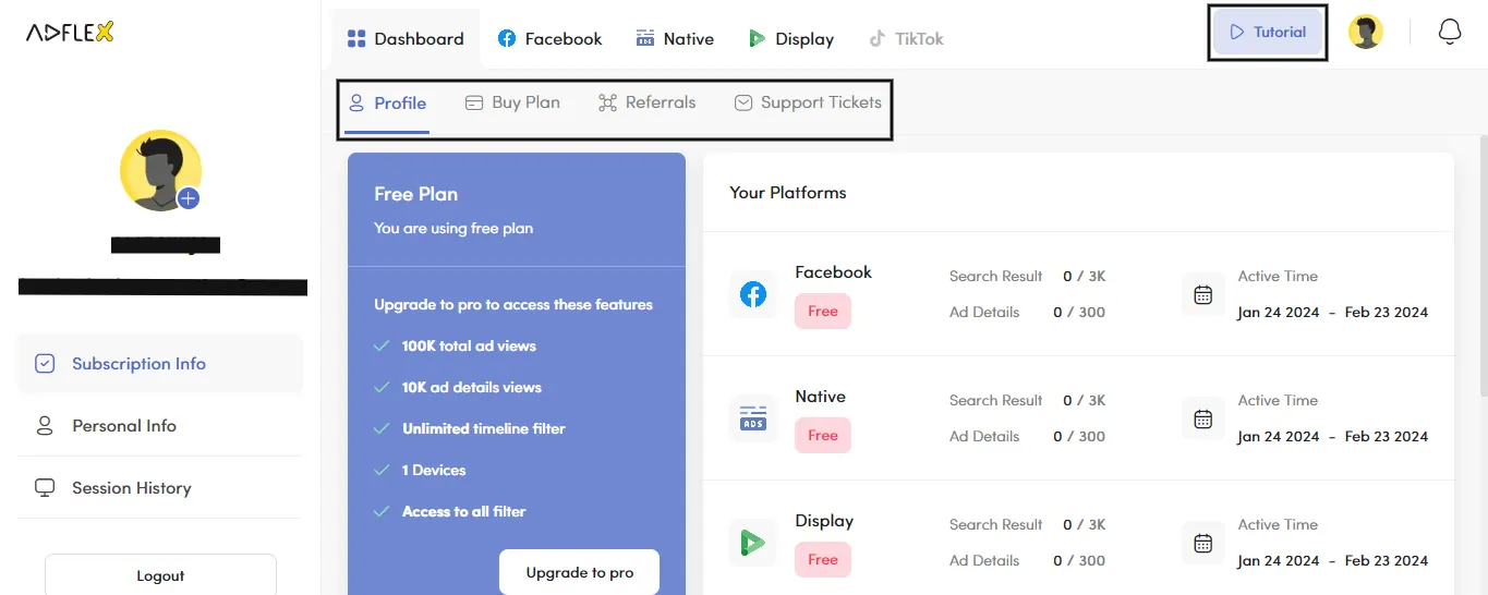 AdFlex Dashboard