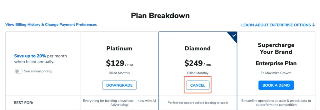 Helium 10 Plan Cancellation