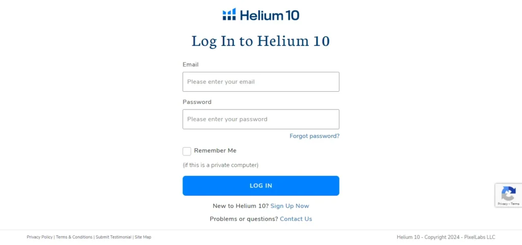 Log in to Helium 10