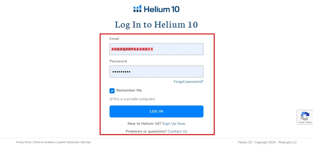 Login in to Helium 10