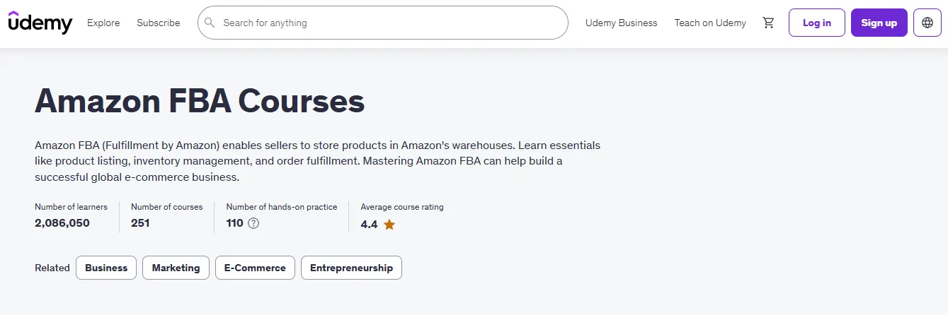 Udemy Amazon FBA Courses