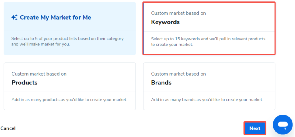 Creating Market Using Keywords Helium 10