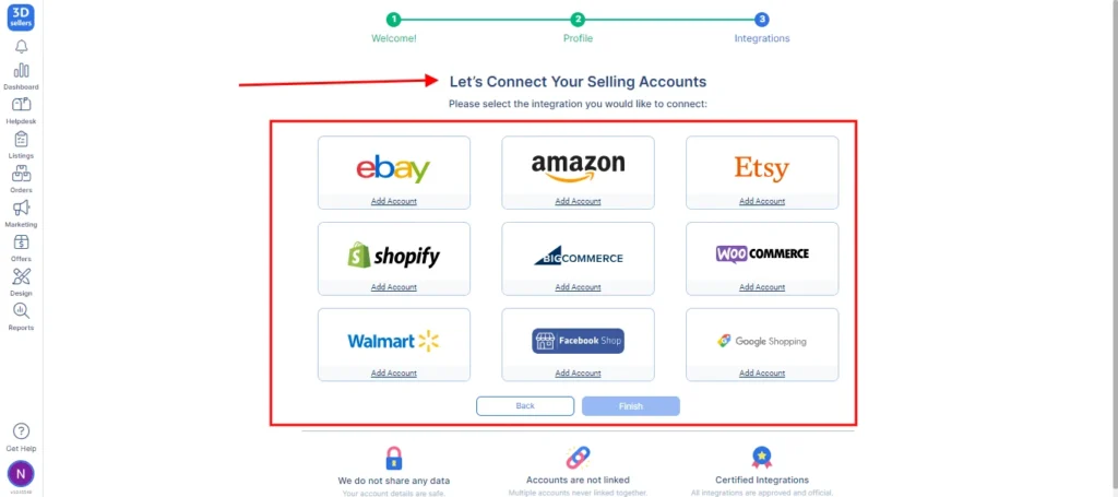 3D Sellers Setup and Configuration