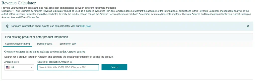 Amazon FBA Revenue Calculator