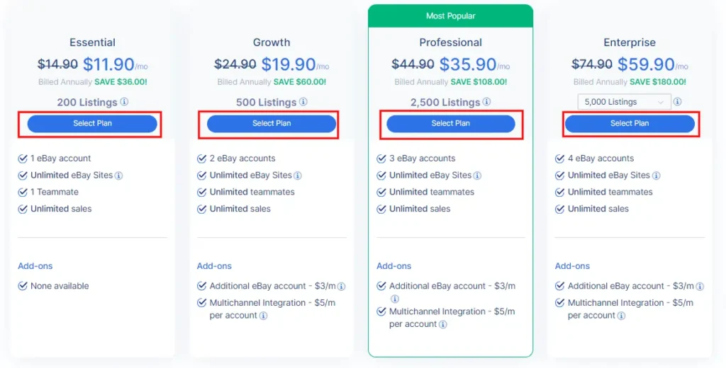 Choose a 3D Sellers pricing plan