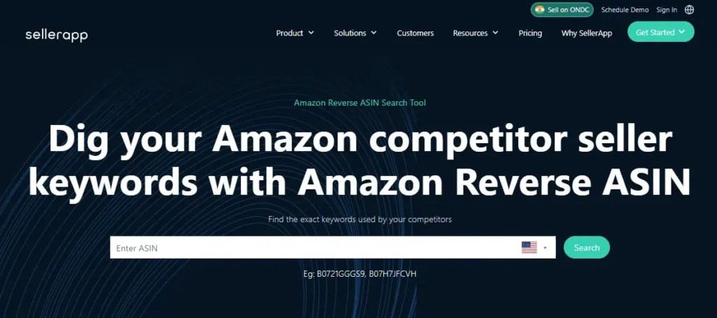 SellerApp Amazon Reverse ASIN Tool