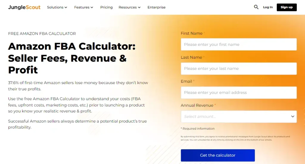 Jungle Scout's Tax Calculator