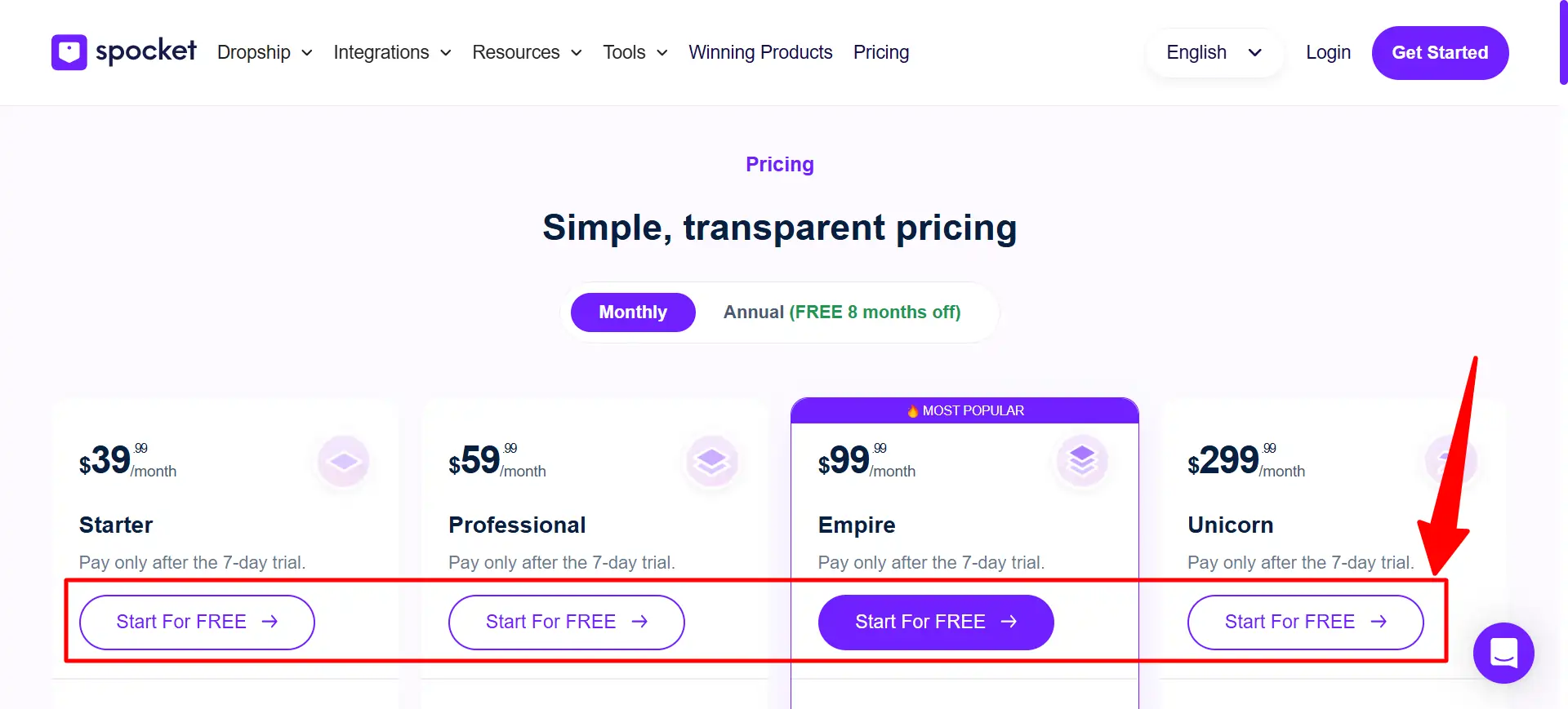 Start Spocket Free Trial