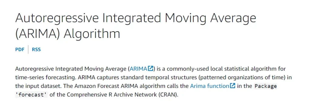 Algorithmic Forecasting Models (ARIMA)