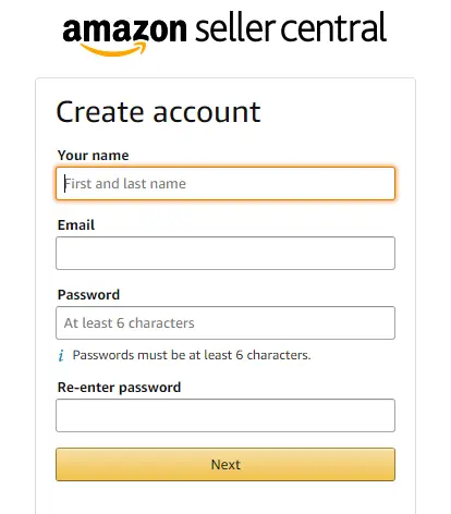 Amazon Seller Central SIgn Up