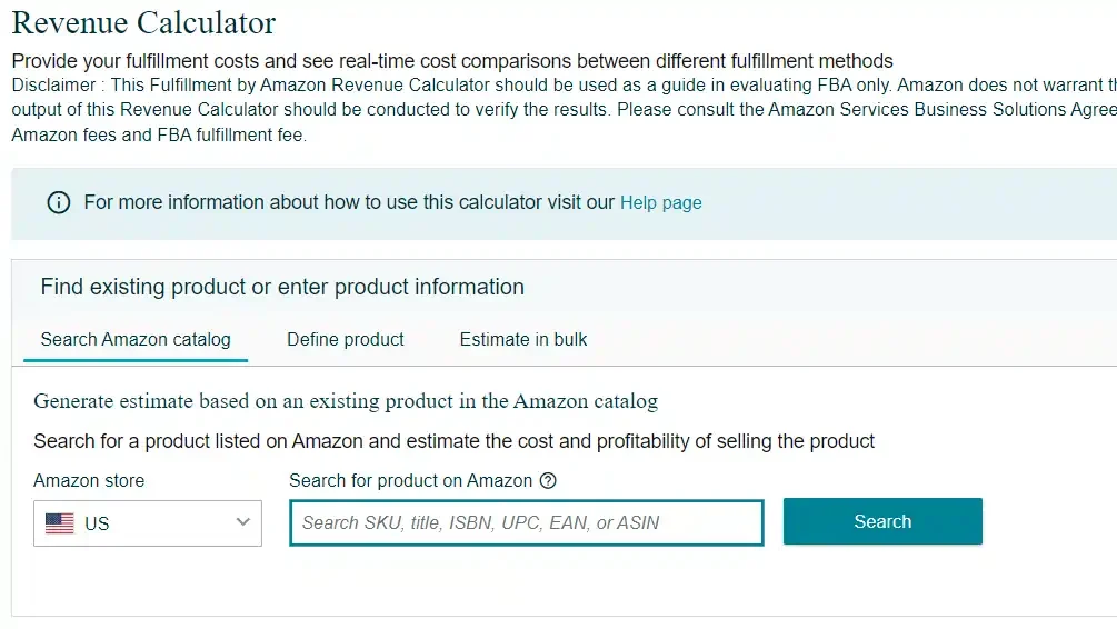 Amazon FBA Revenue Calculator