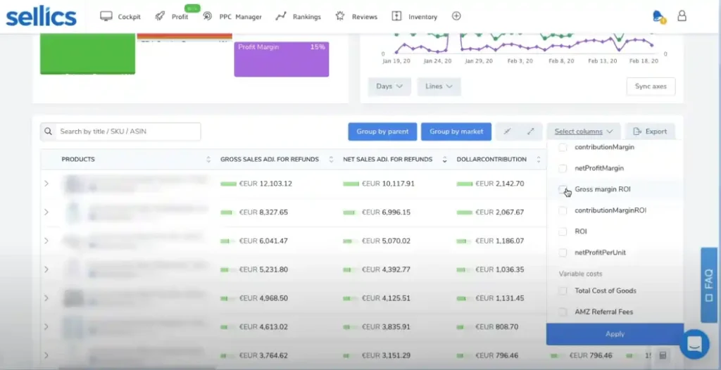 Calculating Profits On Sellics