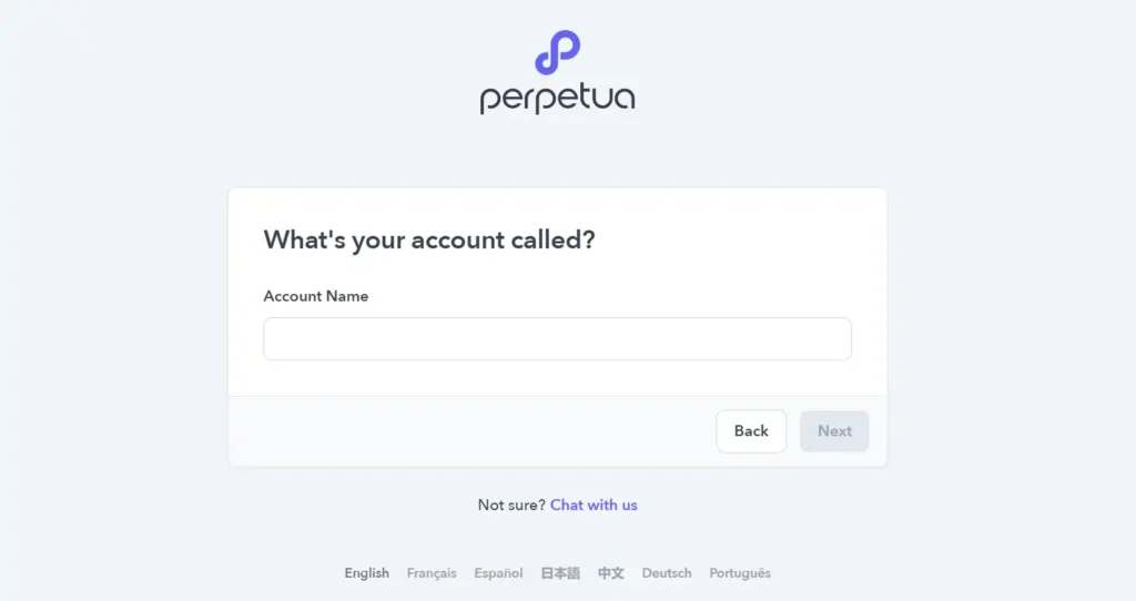 Perpetua Account Name