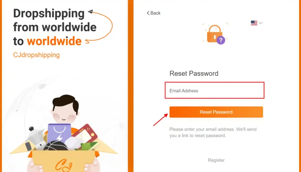 Resetting Passward On CJDropshipping