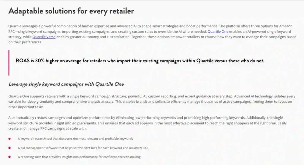 Quartile Single Keyword Campaign