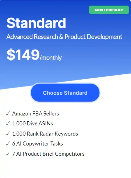 Data Dive Standard Pricing