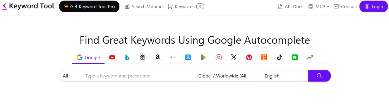 Keyword Tool.io