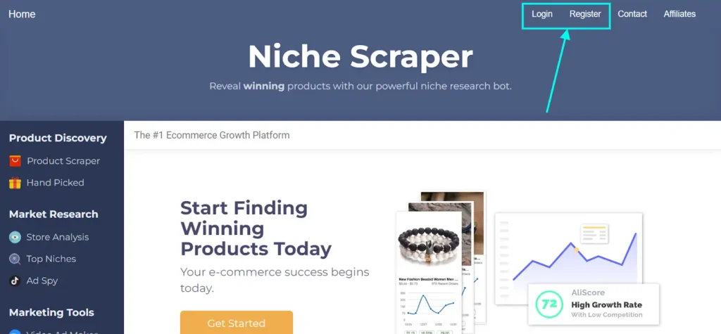 Niche Scrapper-Login-register