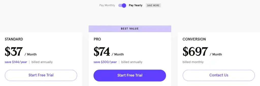 Leadpages Pricing Plans 