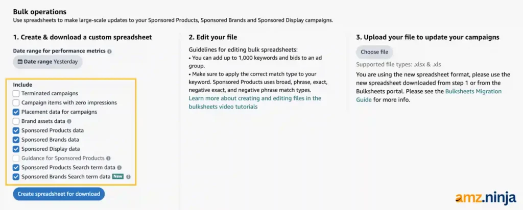 Bulk Operations for Amazon PPC