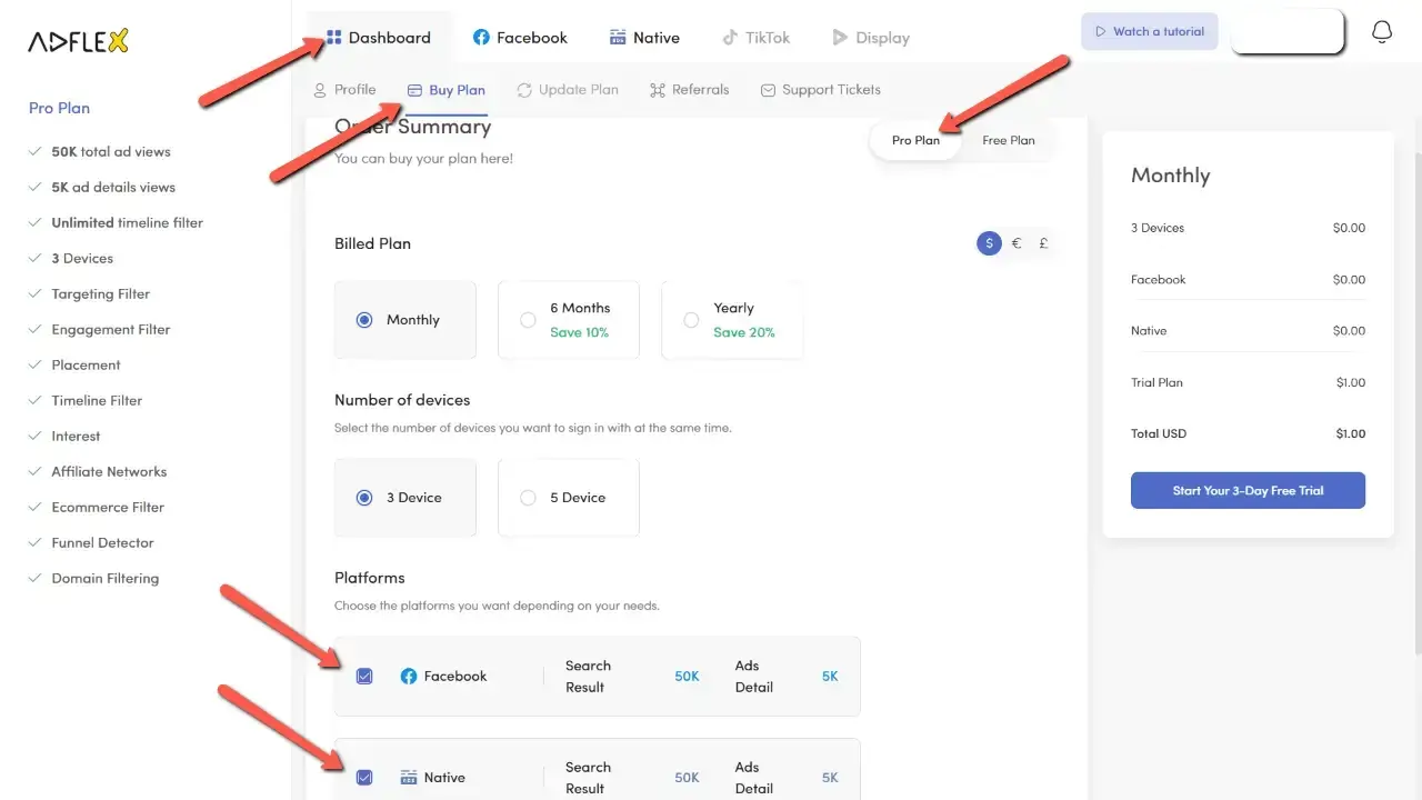 AdFlex Advanced Search Options
