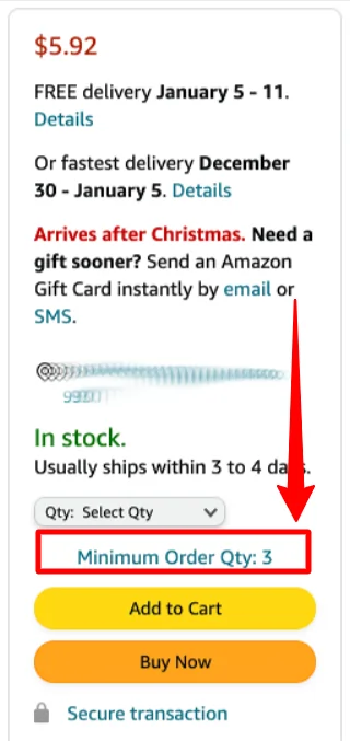 Amazon Minimum Order Quantity