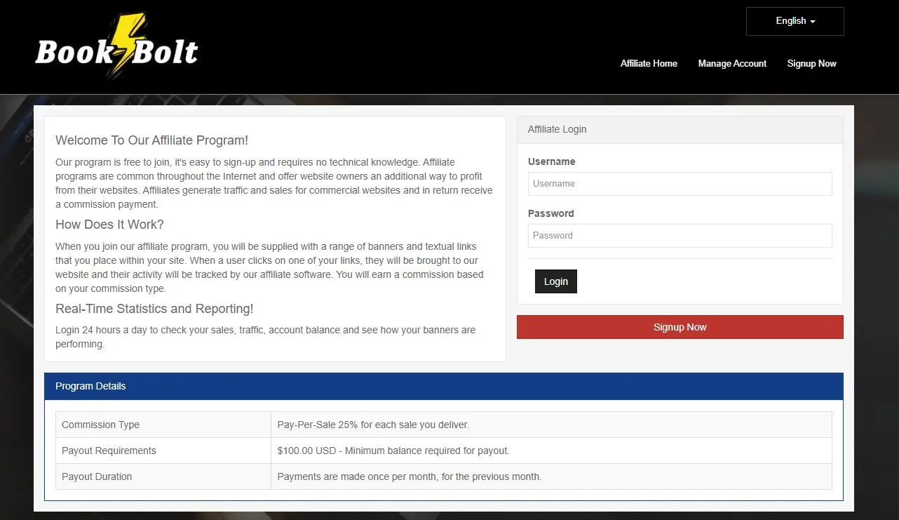 Book Bolt Affiliate Program
