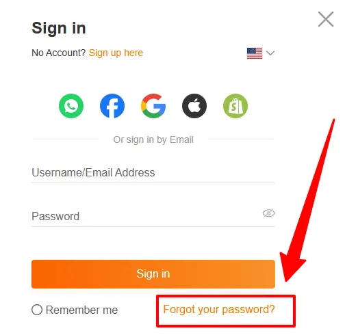 CJdropshipping Forgot Password