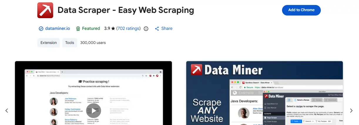 Data Scraper Chrome Extension