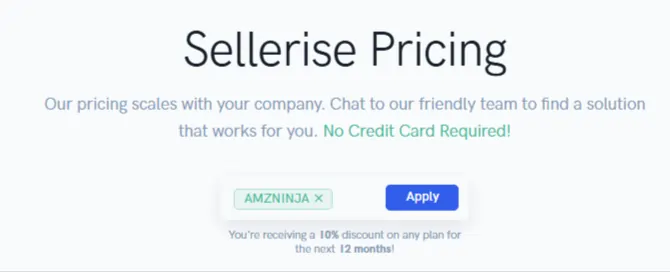 Enter the Sellerise Coupon Code