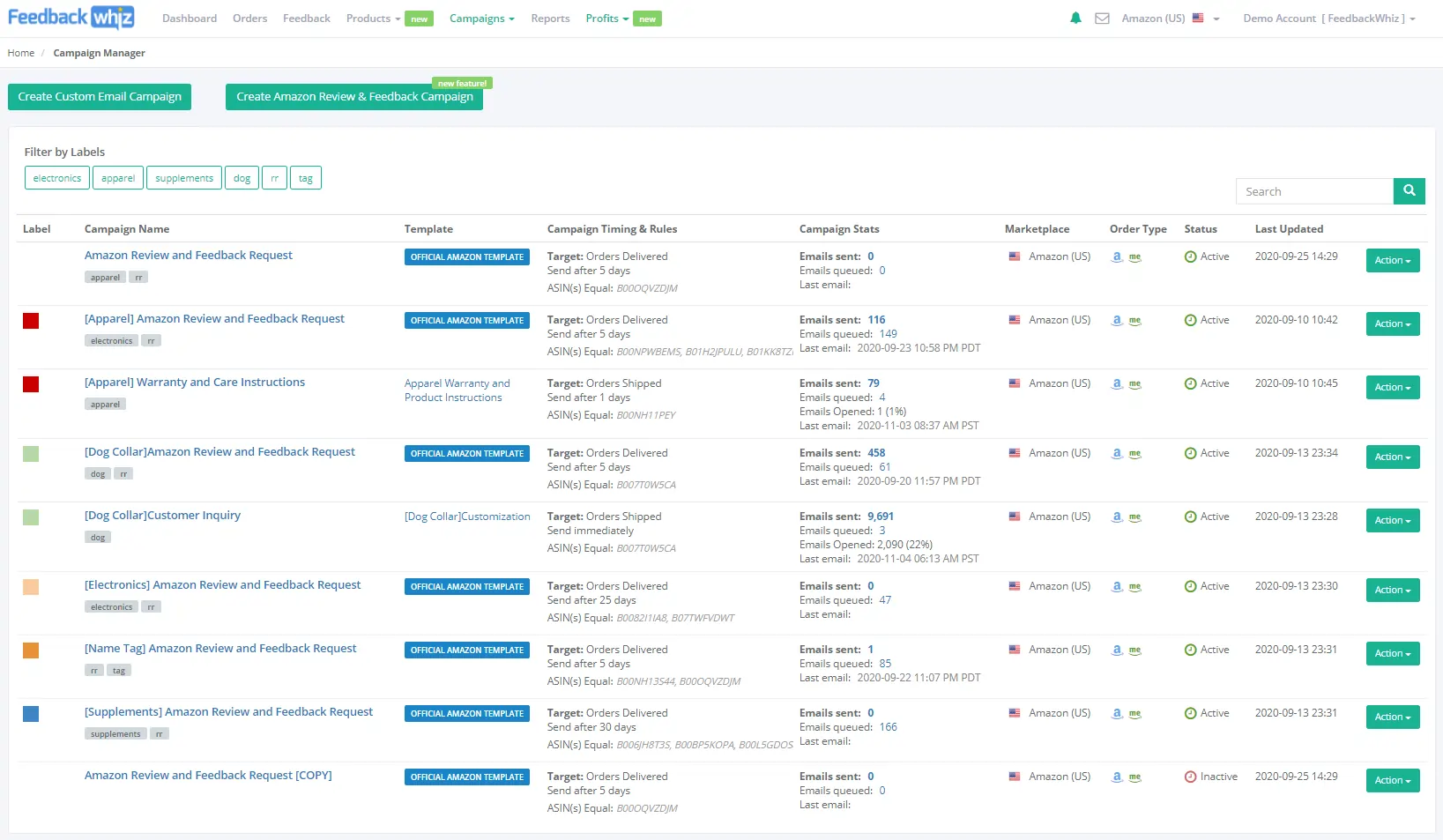 FeedbackWhiz Email Automation
