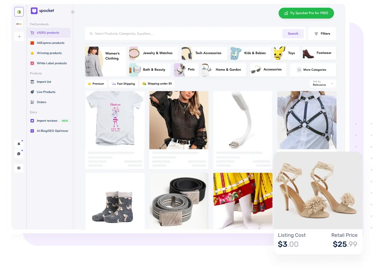 Find Winning Products on Spocket