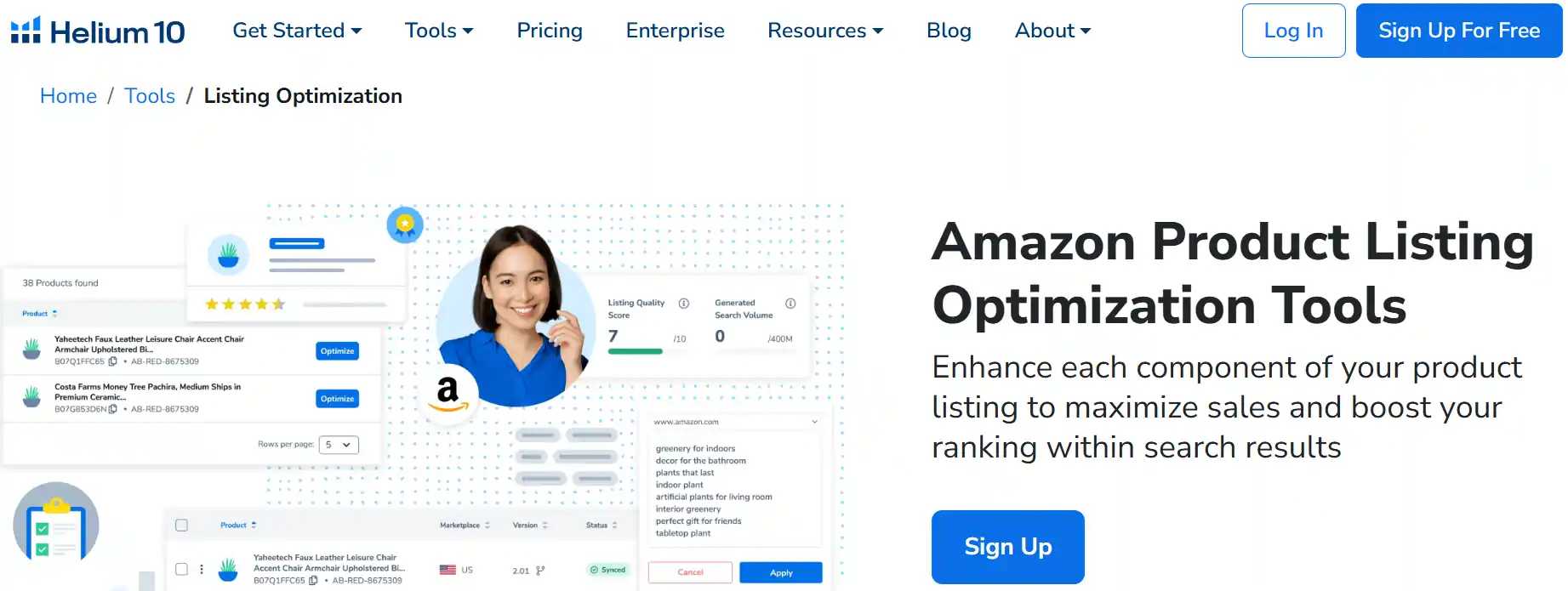 Helium 10 AI-Powered Listing Optimization