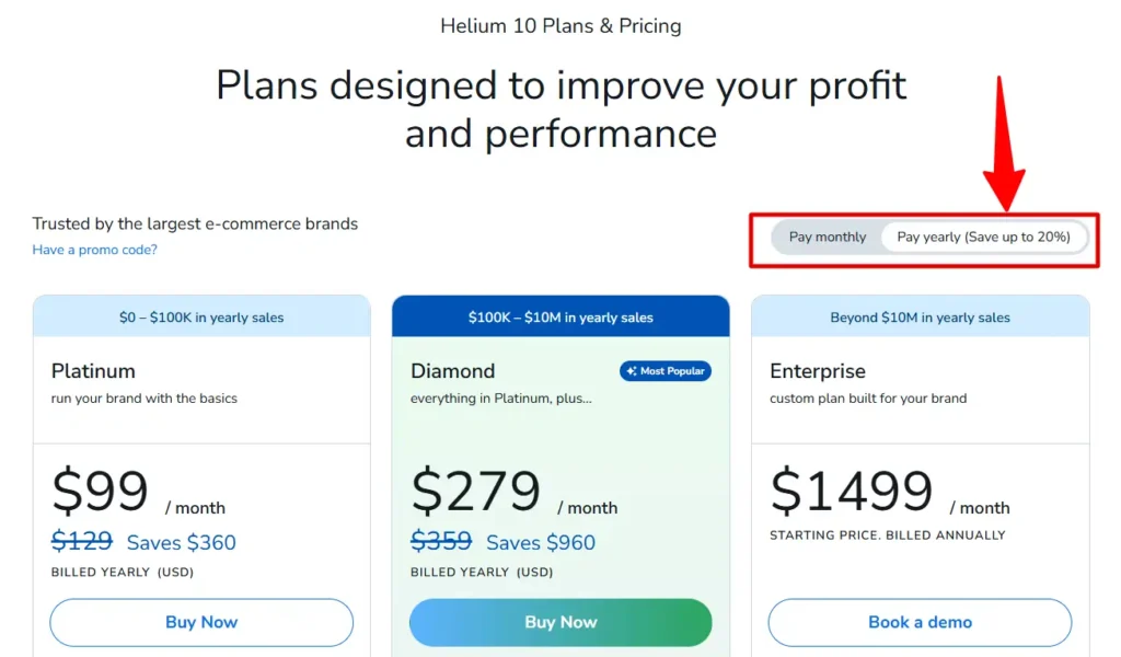 Helium 10 Annual Plans Discount