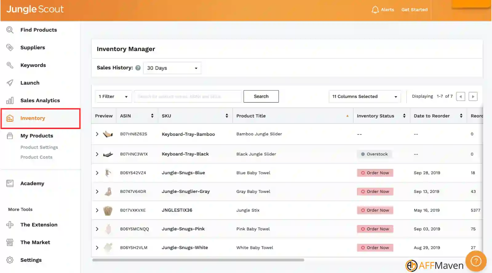 Jungle Scout Inventory & Supplier Management