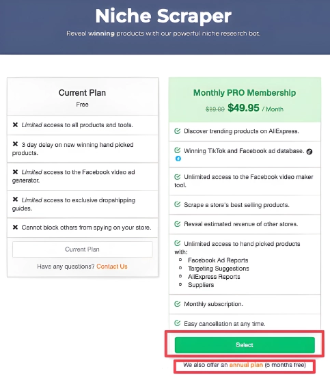 Niche Scraper Pricing