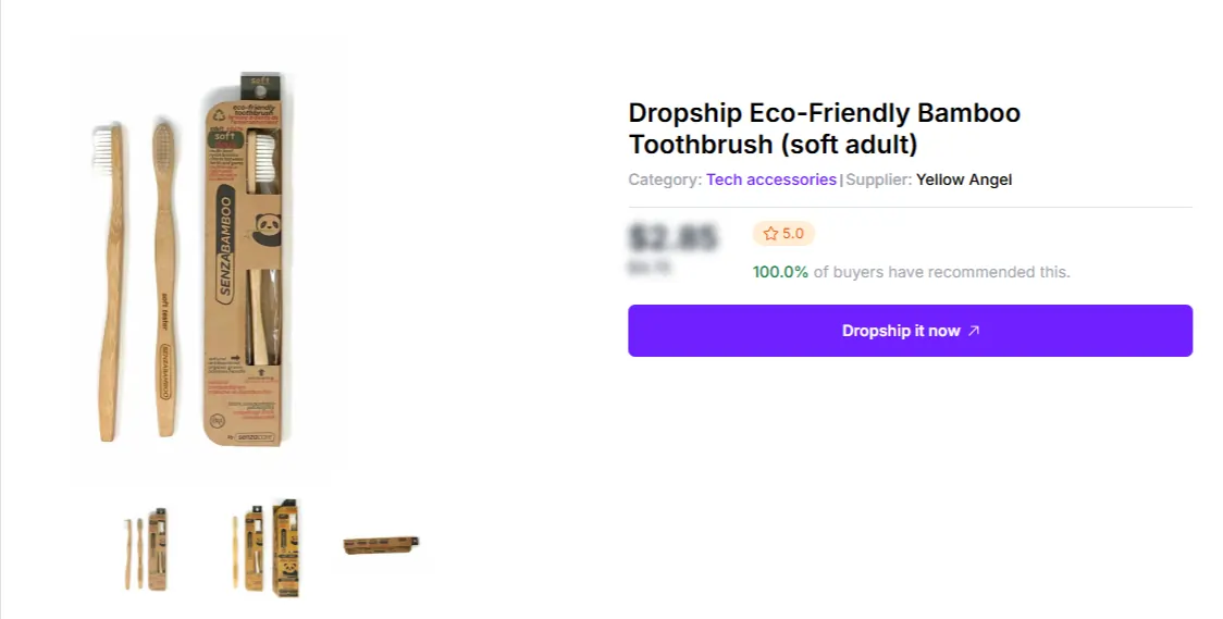 Organic Bamboo Toothbrushes- Spocket dropshipping