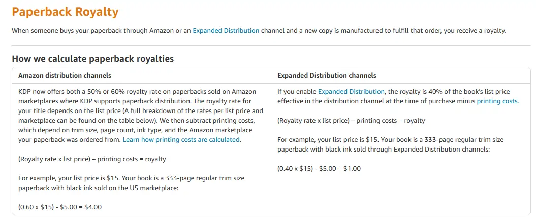 Royalty and Pricing Options for Amazon book Publishing