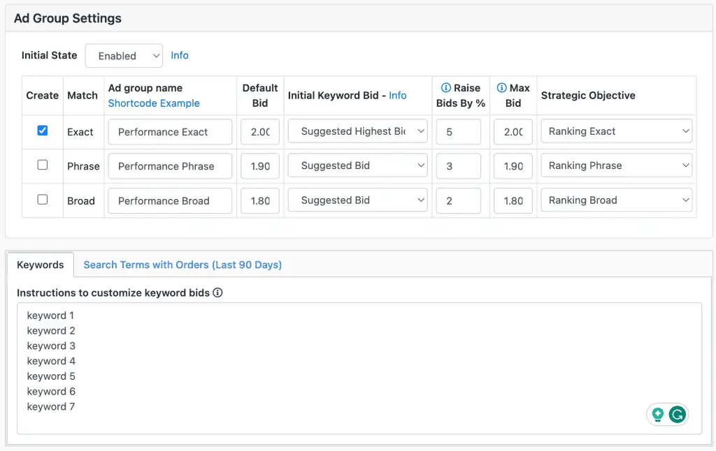 Scale Insights' Keyword Campaigns