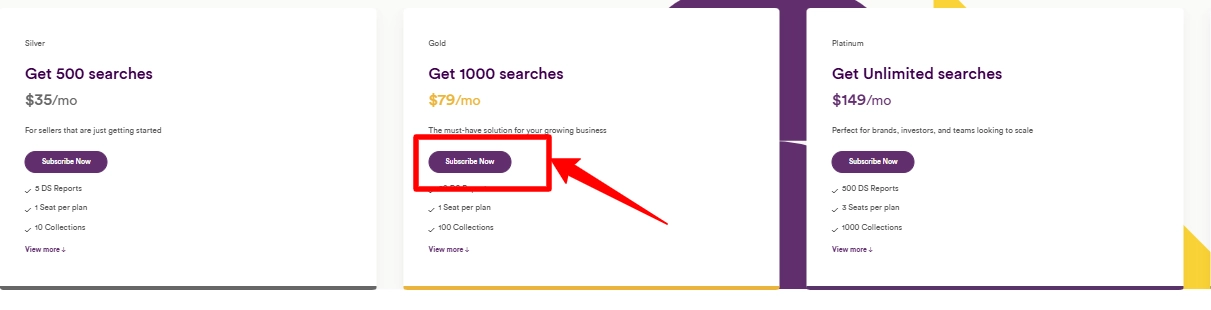 Select MerchantWords Plan
