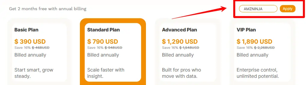 SellerSprite Coupon Code Applied