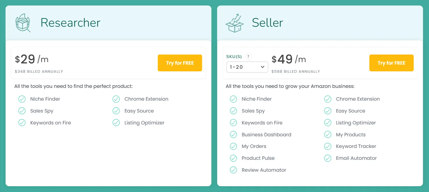 ZonGuru Niche Finder Pricing and Plans