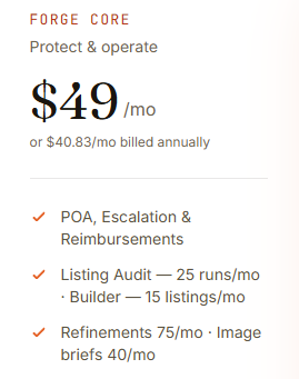 SellerForge Forge Core Plan
