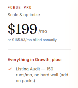 SellerForge Forge Pro Plan